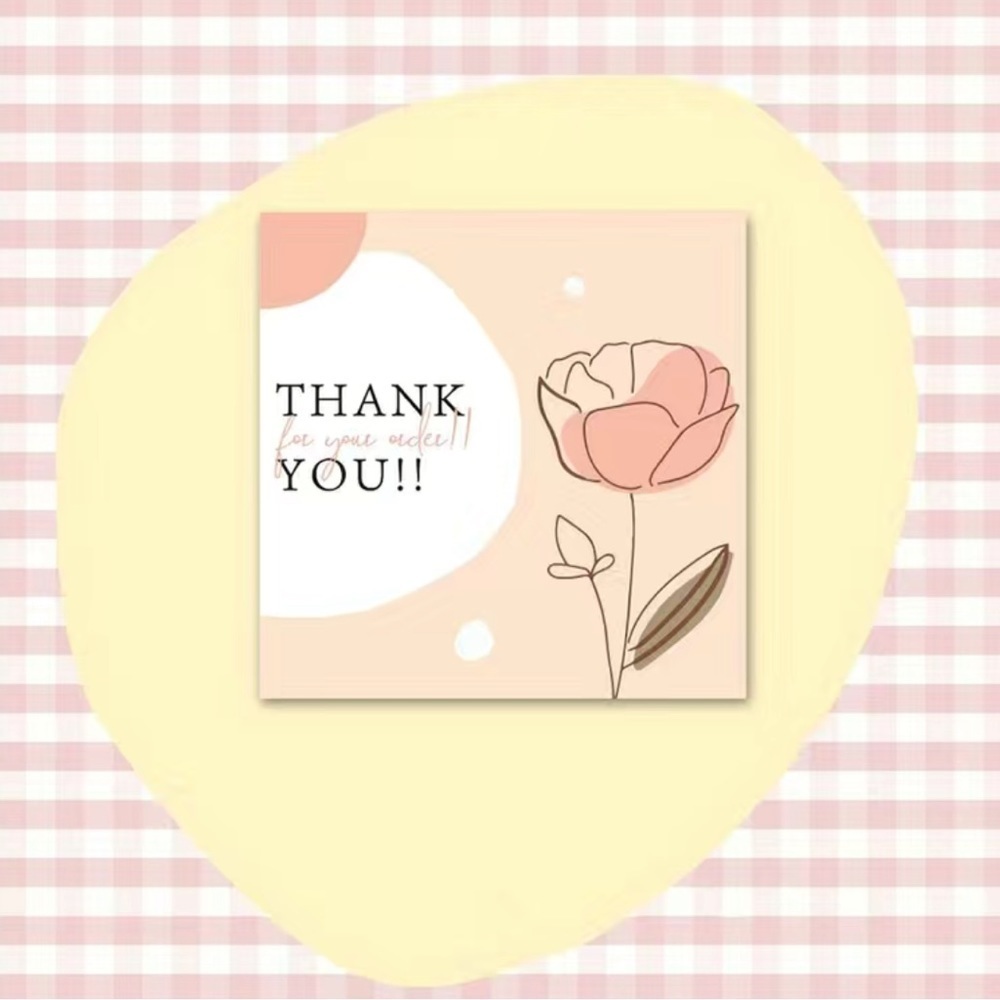 New 50 pack Cartoon Floral Square Thank You Cards